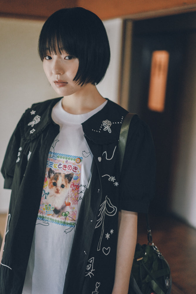 LCC Heisei style cat Tee tricolor cat