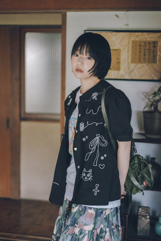 Cats Line Doll Coller Shirt