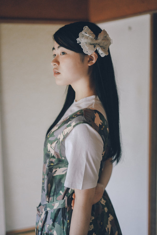 Cat Camo Vest Belted Layered Skirt