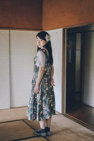 Cat Camo Vest Belted Layered Skirt
