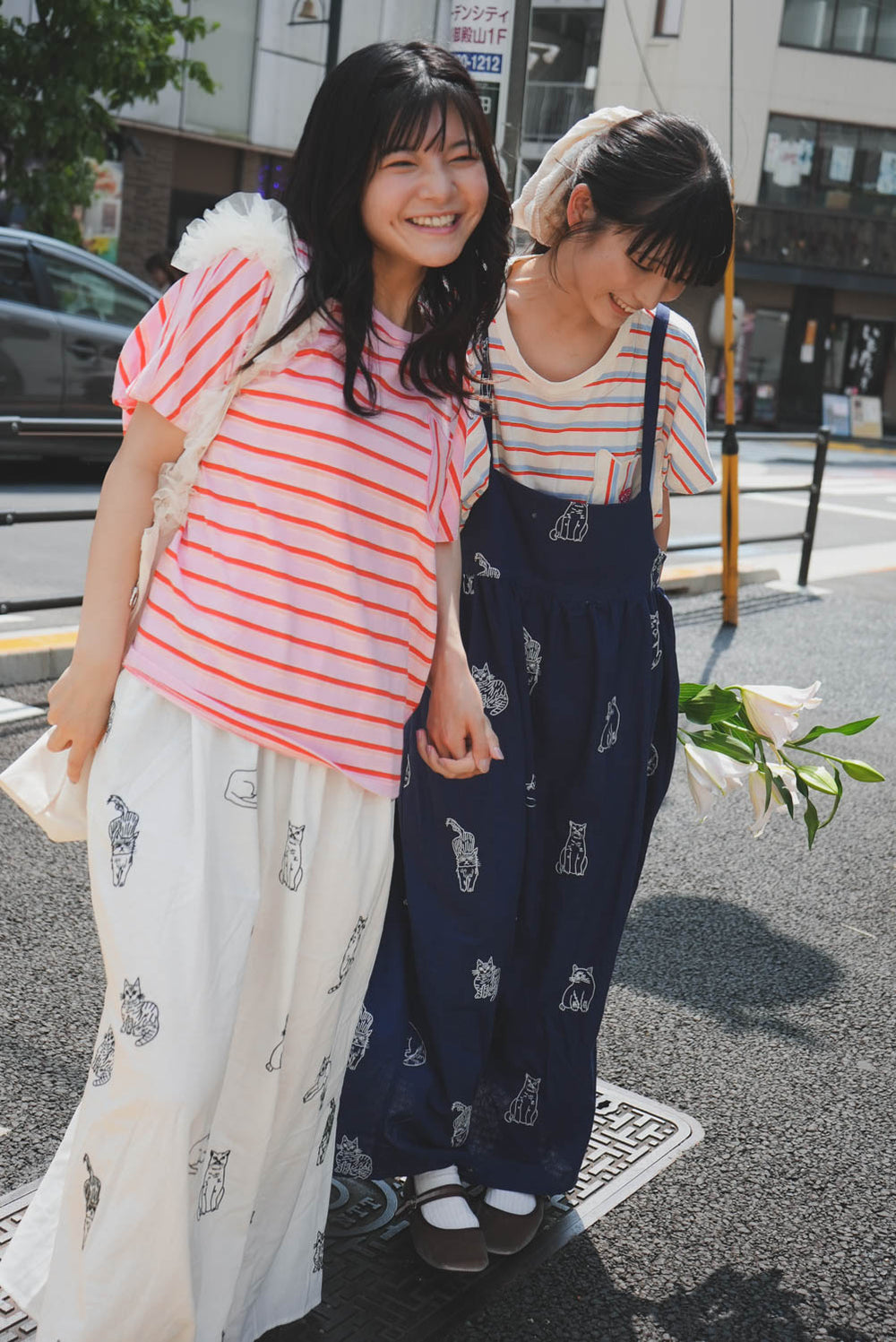 Cat Daily Line Suspender Skirt