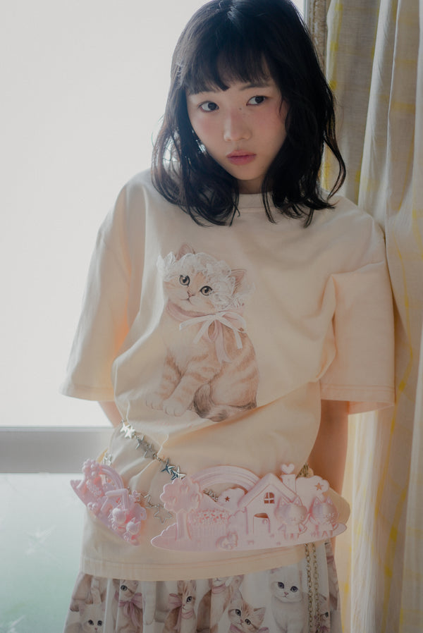Lace Bow Cat Tee