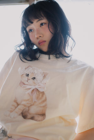 Lace Bow Cat Tee