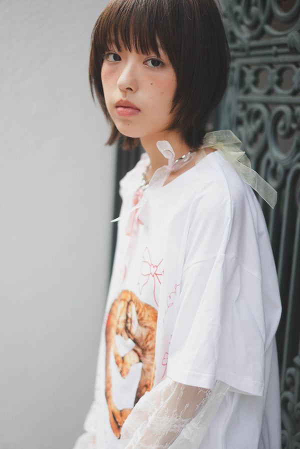 LCC Orange Cat Lace Long Sleeve Tee