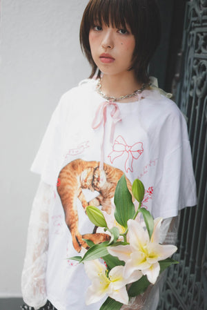 LCC Orange Cat Lace Long Sleeve Tee