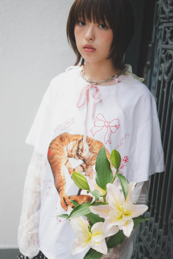 LCC Orange Cat Lace Long Sleeve Tee