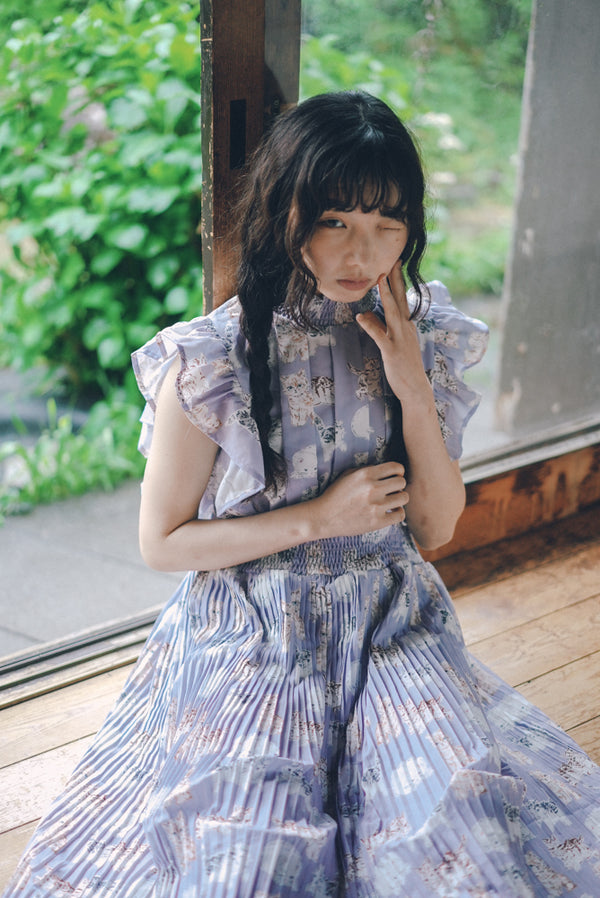 Gentle Kitten RUFFLE Vest Pleated Dress