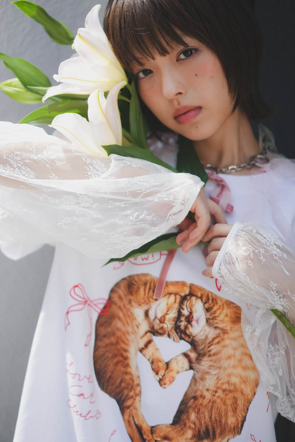 LCC Orange Cat Lace Long Sleeve Tee