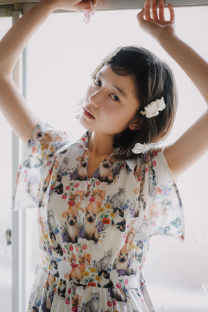 Four Kittens Multicoloured Pleated Tulle Dress
