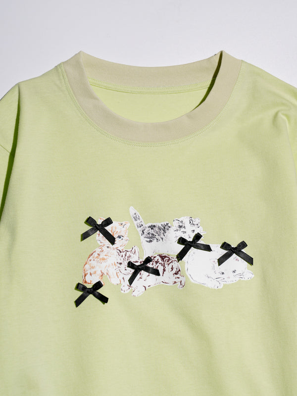 Four kittens with small bows Tee