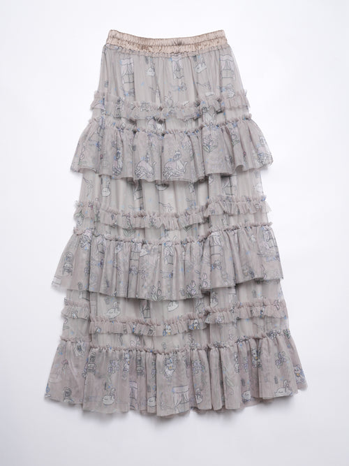 Cat Doll house Layer ruffle skirt