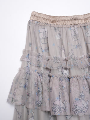 Cat Doll house Layer ruffle skirt