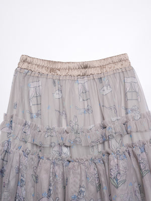 Cat Doll house Layer ruffle skirt