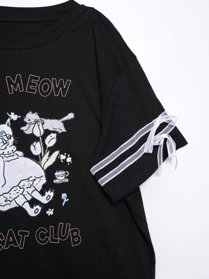 Cat Doll house sleeve lace Tee