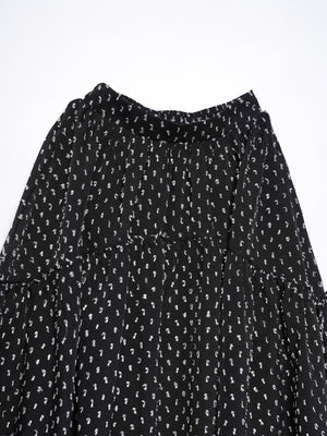 Three-dimensional polka dot fabric skirt with bows on both sides
