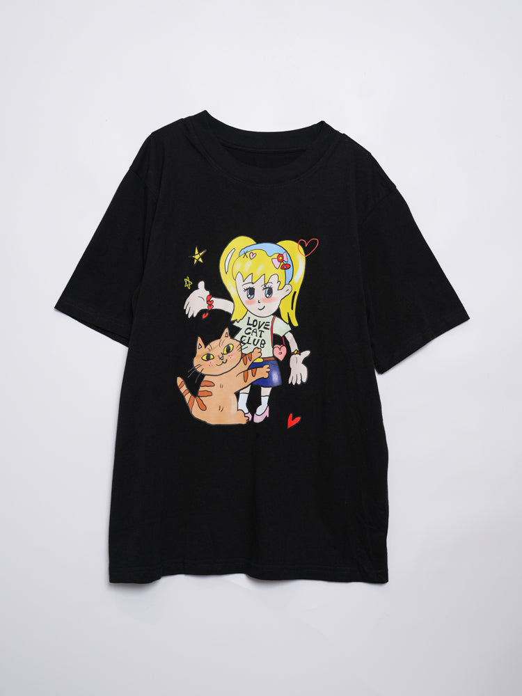 LCC Comic Girl Cat Tee