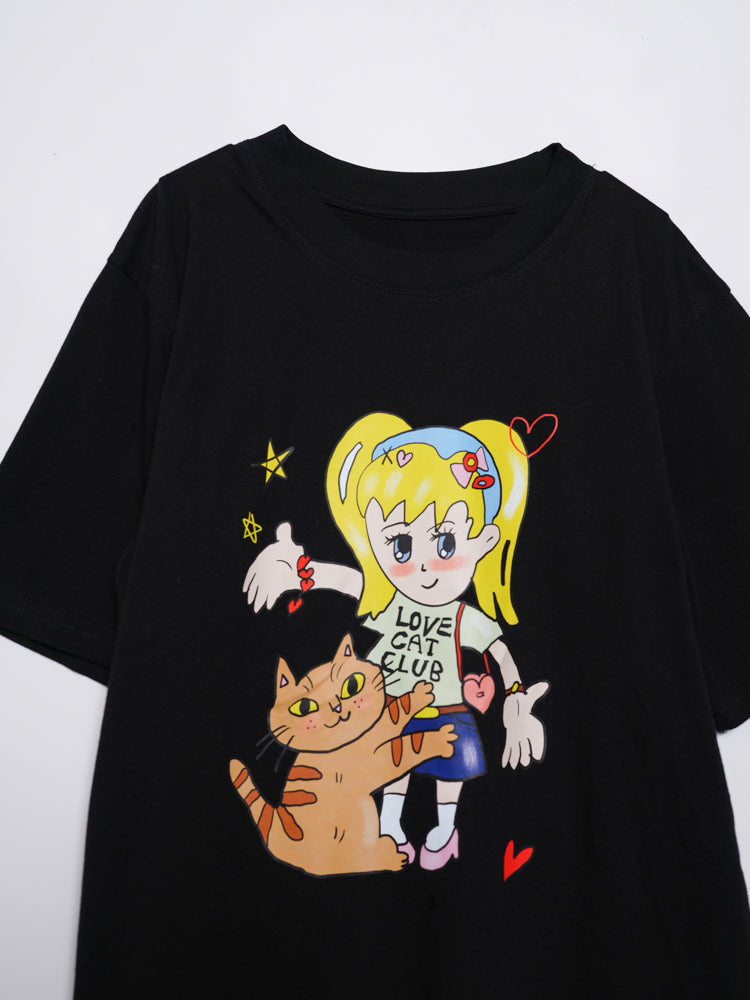 LCC Comic Girl Cat Tee