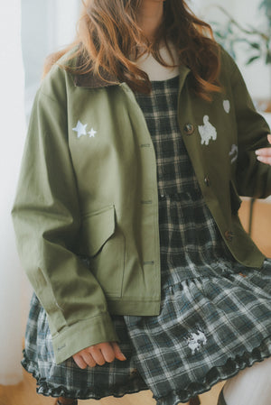 Angel Wings Cat Corduroy Collar Jacket