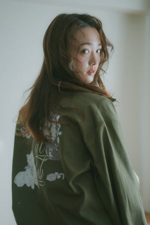 Angel Wings Cat Corduroy Collar Jacket