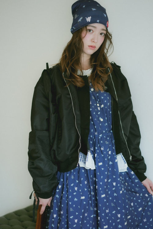 Cross-stitch cat checkered ruffled coat