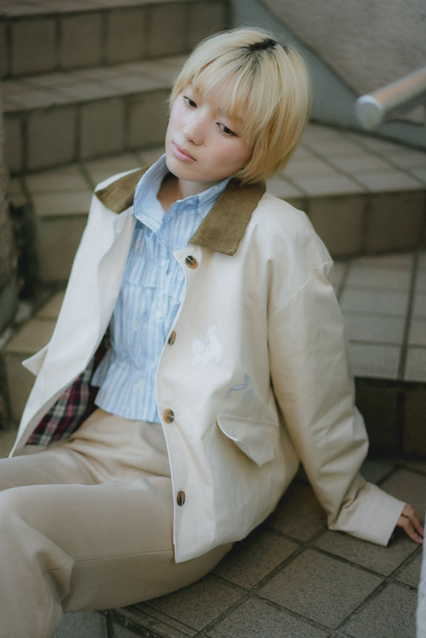 Angel Wings Cat Corduroy Collar Jacket