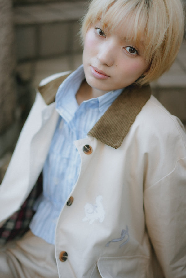 Angel Wings Cat Corduroy Collar Jacket