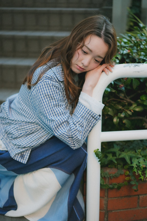 Reversible plaid lace cat print jacket