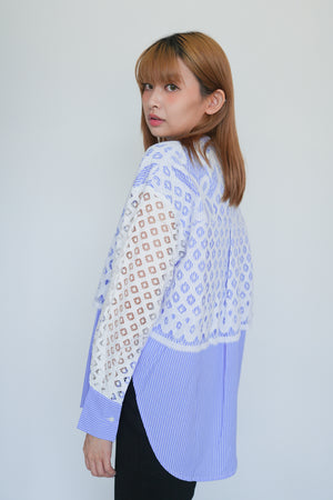Lace patchwork shirt and lace blouse