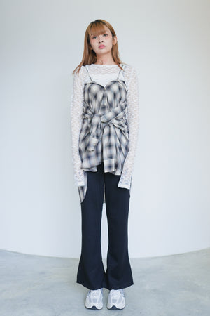 Sheer Check Convertible Shirt