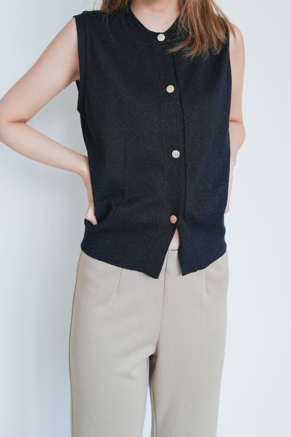 Lurex knitted vest
