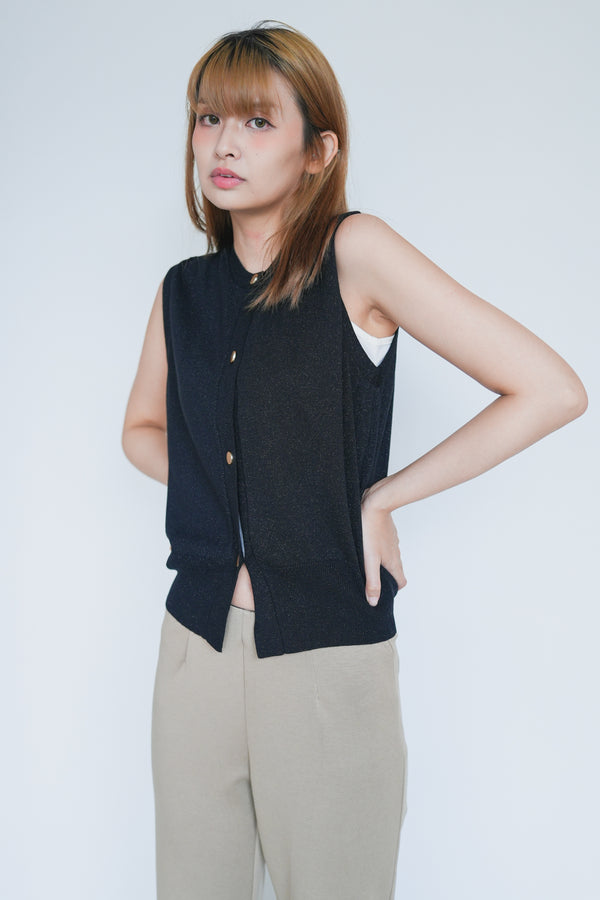Lurex knitted vest