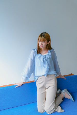 ruffled see-through shirt