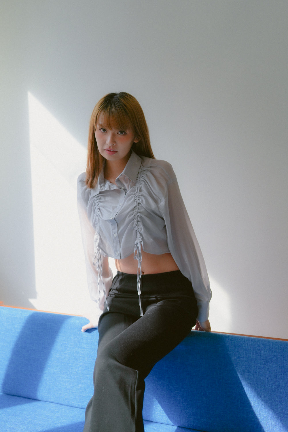 Tulle Wicker Pleated Shirt