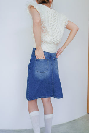12OZ denim midi skirt