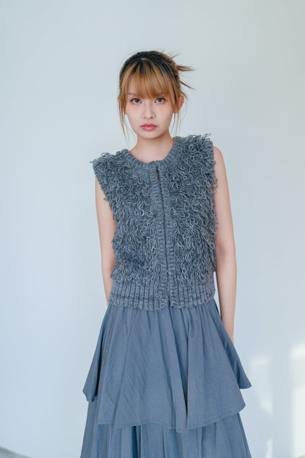 Recycled polyester fringed vest