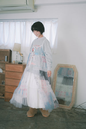 Girly Cats Patch Knotted Tank Top Skirt