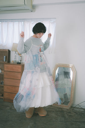 Single-layer ruffled bubble skirt
