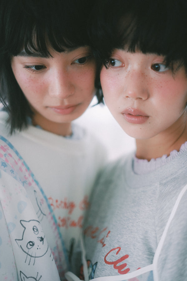 RUFFLE collar pleated long-sleeved top