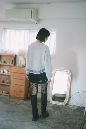 Cross-stitch cat checkered ruffled coat