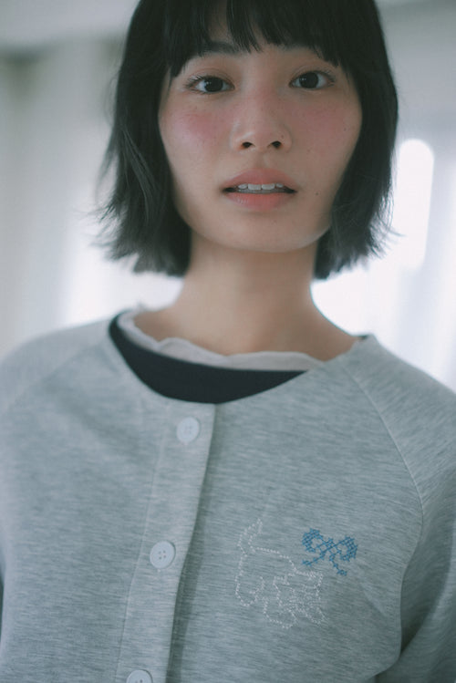 Cross-stitch cat checkered ruffled coat