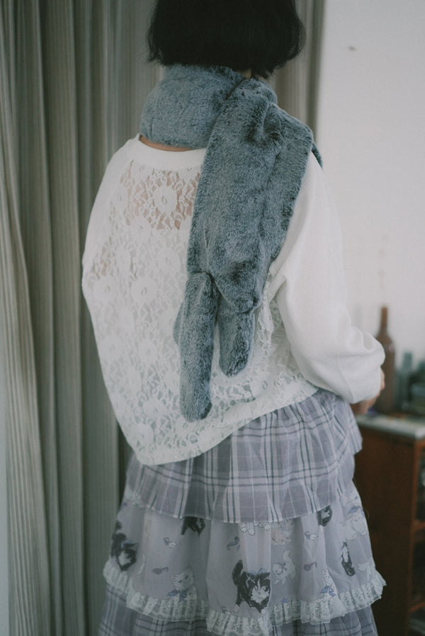 Angel Wings Cat Lace Long-Sleeved Top