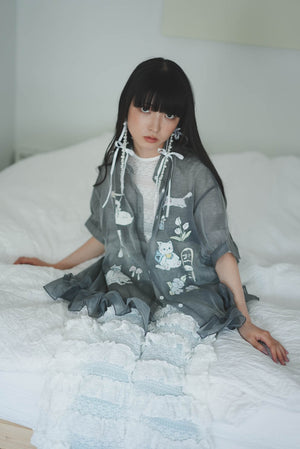 Cat Doll house ruffle shirt