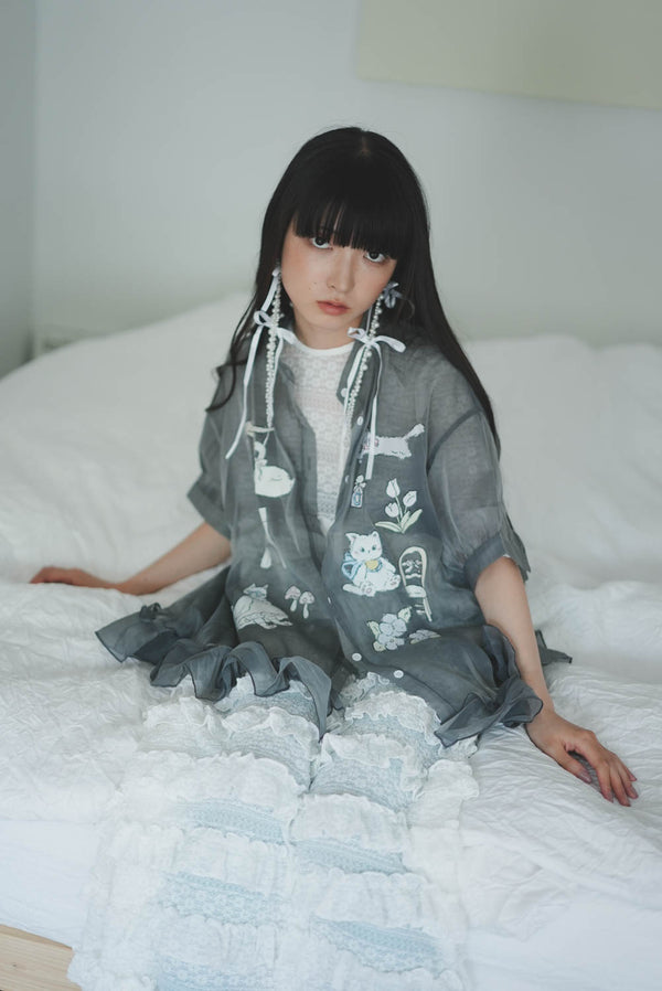 Cat Doll house ruffle shirt