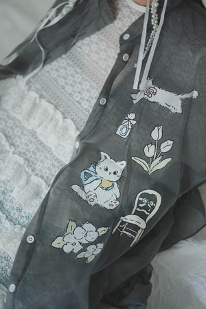 Cat Doll house ruffle shirt