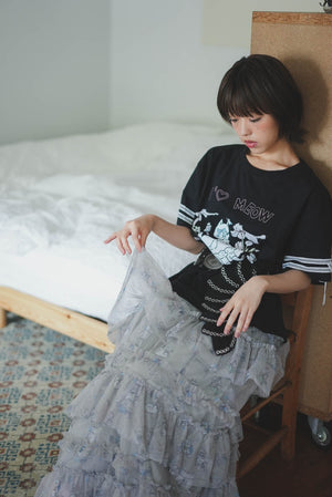Cat Doll house Layer ruffle skirt
