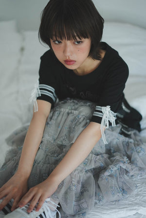 Cat Doll house sleeve lace Tee