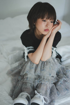 Cat Doll house Layer ruffle skirt