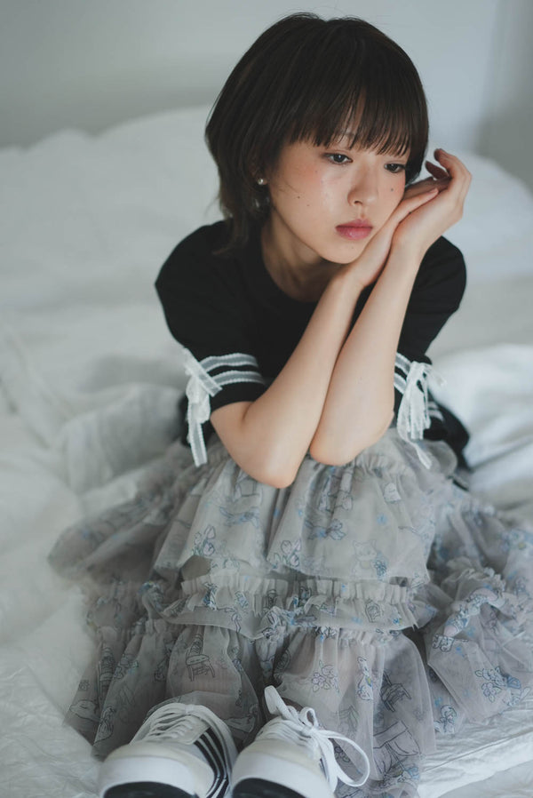 Cat Doll house Layer ruffle skirt