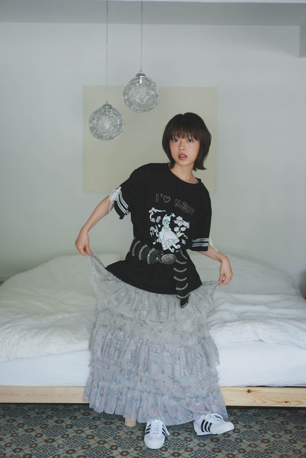 Cat Doll house Layer ruffle skirt