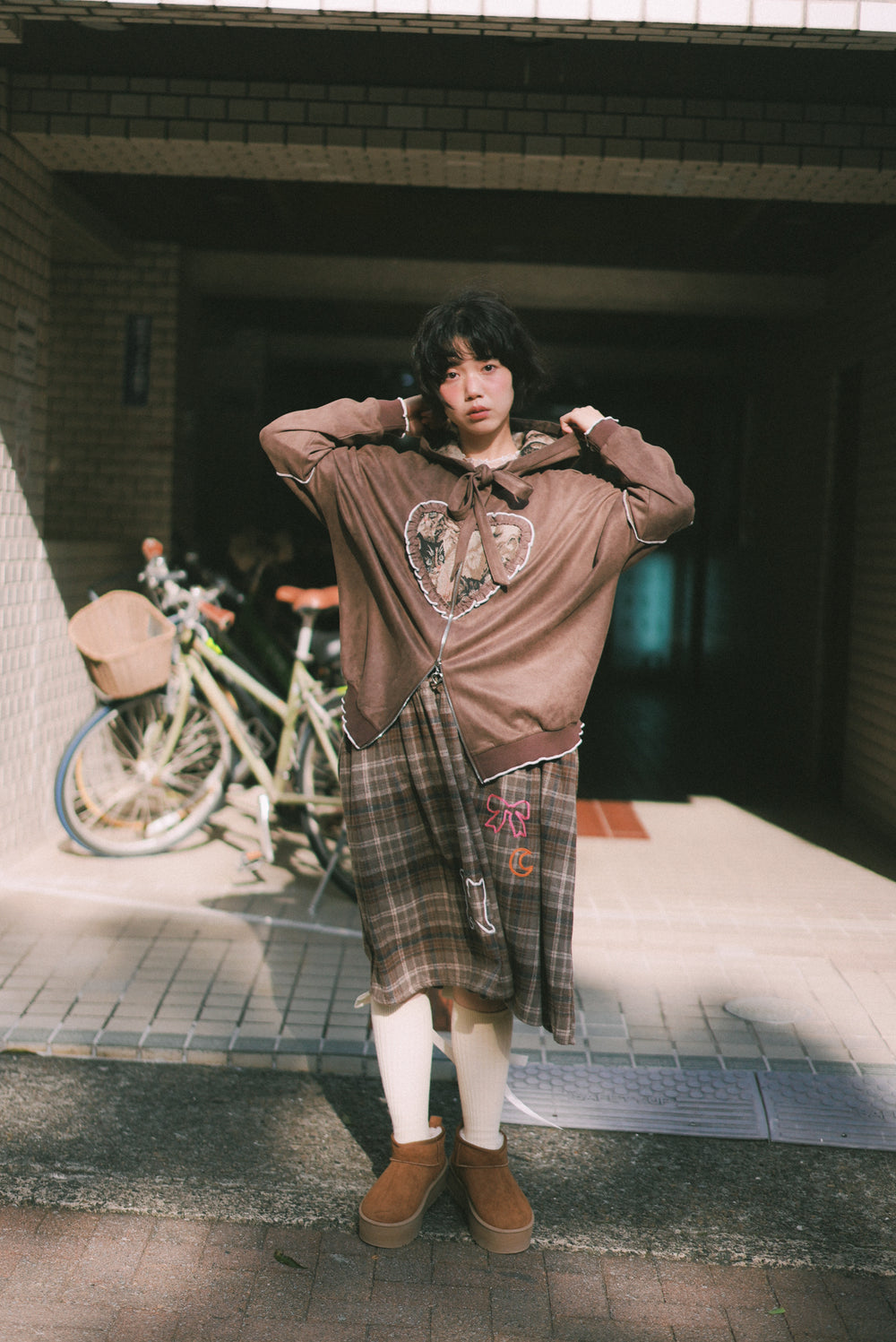 Silhouette geometric cat pattern vest dress